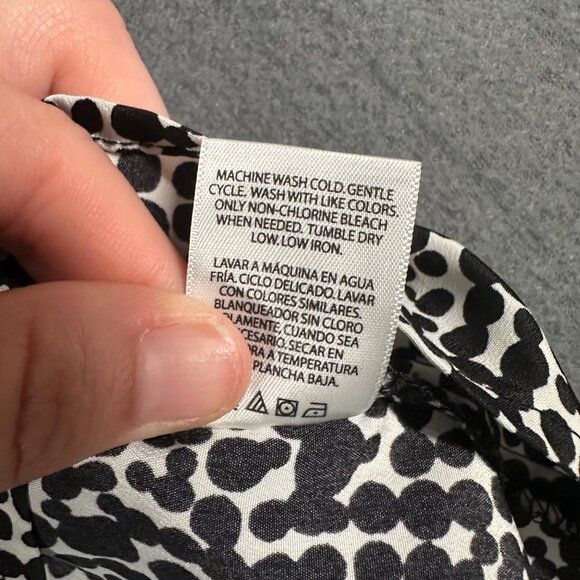 George Womens XL 16-18 Black White‎ Polka Dot Sleeveless Button Up Blouse Tank - Picture 10 of 12